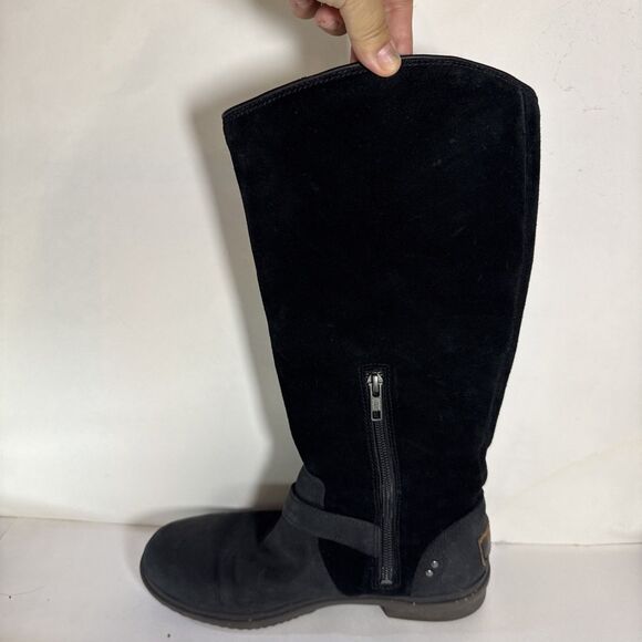 Ugg Thomsen Suede Leather Sheepskin Lined Waterproof Buckled Zip Boots Women Sz7 - Picture 3 of 10